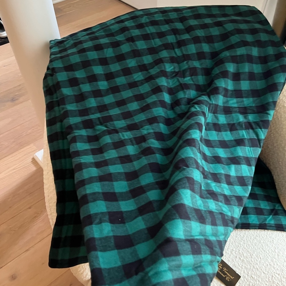 The Vermont Flannel & Co green buffalo check Stadium Blanket SOLD OUT NEW W/tags - Picture 7 of 9